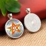 LUOR Trade Co.,Ltd Silver Tetragrammaton Necklace, Name of God Blessing Pendant, Wicca Pentagram Jewelry, Pentacle Sweater Necklace, Jacket Accessories