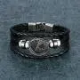 Aroncent Stainless Steel Necklace Braided Leather Rope Bracelet with Poker 2 Pcs Set Aroncent Stainless Steel Necklace Braided Leather Rope Bracelet with Poker 2 Pcs Set