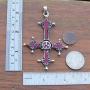 St peter inverted Upside down Gothic Jewelry Cross Silver Pewter Pendant Necklace Charm Amulet w chain