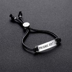 HANRESHE Friend Dont Lie Eleven Charm Bracelet Stranger Things Bracelet Handstamped Letter Men Bar Bangle Chain Bracelet for Women Stranger Things Movie Jewelry