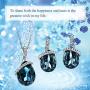 NEOGLORY Angle Tear Crystal Jewelry Set, Pendant Necklace, Earrings,18'' Embellished with Crystals from Swarovski