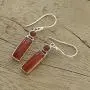 NOVICA Carnelian .925 Sterling Silver Dangle Earrings Orange Allure NOVICA Carnelian .925 Sterling Silver Dangle Earrings Orange Allure