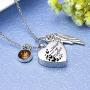 Heart Urn Necklace for Ashes Memorial Cremation Jewelry for Ashes Charm Angel Wing with 12 Birthstone -Your Wings were Ready My Heart was Not
