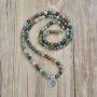 Yoga Symbol Pendant Charm 108 Mala Beads Meditation Bracelet or Necklace for Men or Women