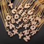Custom Multiple Bling Bubble Letter Necklace 1-6Pcs 18K Gold Plated Statement Crystal Hip Hop Jewelry Personalized Lab Diamond Initials Pendant with Spiga Rope Chain or Tennis Chain 18-30 Inch, Send Gift Box