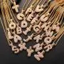 Custom Multiple Bling Bubble Letter Necklace 1-6Pcs 18K Gold Plated Statement Crystal Hip Hop Jewelry Personalized Lab Diamond Initials Pendant with Spiga Rope Chain or Tennis Chain 18-30 Inch, Send Gift Box