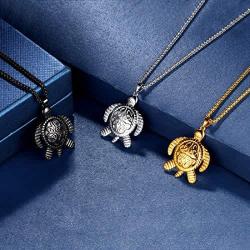 beautlace Butterfly Turtle Necklaces Celtic Knot Pendant Silver/18K Gold/Black Gun Plated Animals Necklace Jewelry Gifts for Men and Women