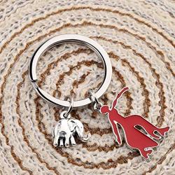 SEIRAA Delta Sigma Theta Sorority Gifts Elephant Delta Charm Key Chain DST Jewelry for For Women Girls