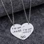 Couple Necklace Gifts - Valentines Day Gifts for Couple Boyfriend and Girlfriend, I Love You More Most Matching Heart Pendant Necklace for Him and Her, His and Her Gifts for Birthday