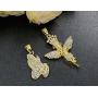 Jstyle 2Pcs Gold Plated Necklaces for Women Men Prayer Hand Angel Pendant Necklace Ice Out Hip Hop Rope Chain 24'' 30''