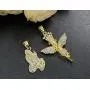 Jstyle 2Pcs Gold Plated Necklaces for Women Men Prayer Hand Angel Pendant Necklace Ice Out Hip Hop Rope Chain 24'' 30''