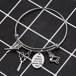 SEIRAA Hairdresser Gift Hairstylist Jewelry Hairdresser Charm Bracelet This Stylist is A Cut Above The Rest Graduation Gift for Stylists