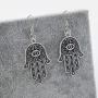 Ancient Evil Eye Hamsa Fatima Hand Drop Earrings for Women Filigree Palm Dangle Earring Jewelry