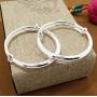 Fashion Women Jewelry Solid Imitation Sterling Bangle Bracelet Gift，Adjustable Bracelet(Silver)
