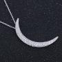 AoedeJ 14K White Gold Crescent Moon Necklace for Women Girls Sterling Silver CZ Dainty Moon Pendant Necklace