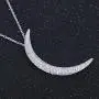 AoedeJ 14K White Gold Crescent Moon Necklace for Women Girls Sterling Silver CZ Dainty Moon Pendant Necklace