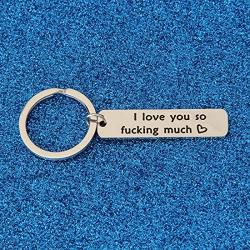 WUSUANED Couples Keychain I Love You So Fucking Much Valentines Day Jewelry Boyfriend Girlfriend Gift