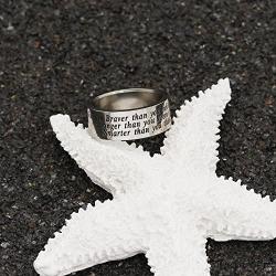 AGR8T Mens Ring You are Braver Stronger Smarter Than You Think Stainless Steel Charm Jewelry