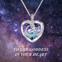 TOUPOP Mothers Day Gifts from Daughters Sterling Silver Moon and Star Pendant Necklace with Heart Crystal Jewelry Gifts for Women Mom Mother Friend Teen Girls Birthday