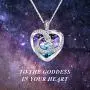 TOUPOP Mothers Day Gifts from Daughters Sterling Silver Moon and Star Pendant Necklace with Heart Crystal Jewelry Gifts for Women Mom Mother Friend Teen Girls Birthday
