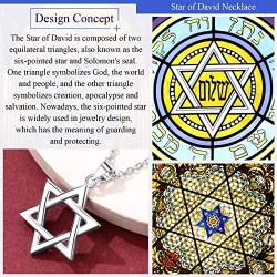 FaithHeart Star of David Jewish Necklace-Sterling Silver Pendant for Women-The Seal of Solomon Talisman Tantrism Hexagram Jewelry for Men