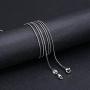 LOLIAS 2 Pcs Stainless Steel 1mm Round Snake Chain Box Chain Necklace Super Thin & Strong,16-30 Inch