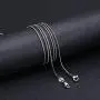 LOLIAS 2 Pcs Stainless Steel 1mm Round Snake Chain Box Chain Necklace Super Thin & Strong,16-30 Inch