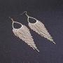 Mlouye Love Heart Long Statement Tassel Earrings Crystal
