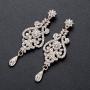 Hapibuy Crystal Wedding Jewelry Set Necklace Earring Set For Women and Brides Rose Gold and Silver Bridal Statement Jewelry Sets