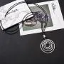 Necklaces for Women Long Statement Silver Pendant Necklace with Leather Rope Necklaces for Women Long Statement Silver Pendant Necklace with Leather Rope