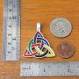 Celtic Knot Jewelry Rainbow Colored Charmed Triquetra Trinity Medieval Pagan LGBT Pride Gay Lesbian Transgender Bisexual Silver Pewter Pendant Necklace Charm Wicca Protection Amulet W Black PVC Cord