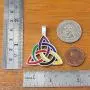 Celtic Knot Jewelry Rainbow Colored Charmed Triquetra Trinity Medieval Pagan LGBT Pride Gay Lesbian Transgender Bisexual Silver Pewter Pendant Necklace Charm Wicca Protection Amulet W Black PVC Cord