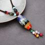 Simurg 7 Chakra Healing Stone Pendant Necklace for Meditation, Energy Enhancing, Protection and Spiritual Healing