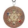Orgone Pendant Necklace, EMF Protection, Powerful Energy Generator, Metatrons Cube Merkaba 7 Chakras Crystals Stones Orgone Pendant, Orgonite Pendant for Healing, Reiki,Protection,Powerful