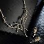 VIENNOIS Necklace Earrings Set for Women Two Tone Pendant Choker Jewelry for Evening Party Prom