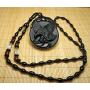 100% Pure Natural Obsidian Pendant Necklace Obsidian Crystal Pendant Necklace Pattern with Bead Chain for Men or Women