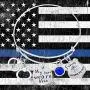 Police Jewelry, My Hero Wears Blue Charm Bracelet - Gift for Wife, Girlfriend, Mom or Daughter Police Jewelry, My Hero Wears Blue Charm Bracelet - Gift for Wife, Girlfriend, Mom or Daughter