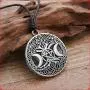 MIXIA Celttic Knot Triple Moon Pentagram Pentacle Star Wicca Pendant Necklace Round Pagan Jewelry MIXIA Celttic Knot Triple Moon Pentagram Pentacle Star Wicca Pendant Necklace Round Pagan Jewelry