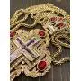 Pectoral Cross Red Zircons Crystallized Christian Priest Bishop Crucifix Pendant Necklace 20'' in Gift Box Pectoral Cross Red Zircons Crystallized Christian Priest Bishop Crucifix Pendant Necklace 20'' in Gift Box