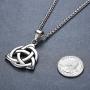 Stainless Steel Celtic Knot Irish Triquetra Lucky Love Pendant (LARGE) Necklace, 24'' Chain, aap126