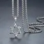 Stainless Steel Star of David Pendant Necklace, Unisex, 24'' Link Chain, hhp010 Stainless Steel Star of David Pendant Necklace, Unisex, 24'' Link Chain, hhp010
