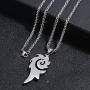 FIZIZDH Stainless Steel Bath Fire Reborn Phoenix Fire Pendant Necklace Unisex 24 inch Keel Link Chain