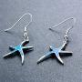 KOEDLN Starfish Necklace Earrings Jewelry Set with Blue Purple Opal Ocean Sea Animal Beach Jewelry for Women Girls