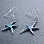 KOEDLN Starfish Necklace Earrings Jewelry Set with Blue Purple Opal Ocean Sea Animal Beach Jewelry for Women Girls KOEDLN Starfish Necklace Earrings Jewelry Set with Blue Purple Opal Ocean Sea Animal Beach Jewelry for Women Girls