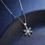 Hadskiss Silver Snowflake Jewelry Set for Women, 925 Sterling Silver Snowflake Stud Earrings, 45cm Silver Pendant Necklace with White Cubic Zirconia for Girlfriend Lady, for Christmas