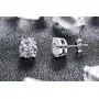 Han han Platinum Plated Men Stud Earrings CZ Diamond Earrings 925 Sterling Silver Stud Earrings for Women Cubic Zirconia Earrings Hypoallergenic Post Earrings for Unisex 2 Carats