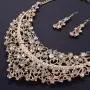 Yuhuan Women Alloy Crystal Necklace and Earring Set Wedding Jewelry Rhinestone Necklace Yuhuan Women Alloy Crystal Necklace and Earring Set Wedding Jewelry Rhinestone Necklace