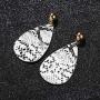GoodCorserMall Womens Leather Earring Teardrop Snakeskin Print Leather Dangle Drop Earrings