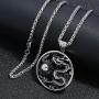 FIZIZDH Mens Stainless Steel Dragon Biker Pendant Necklace,24 inch Keel Link Chain
