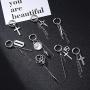Topsteel Stainless Steel Spike Hoop Earrings for Men Women, Cross/Bar/Feather Cool Goth Punk Eboy Jewelry, Statement Jewelry, Come Gift Box